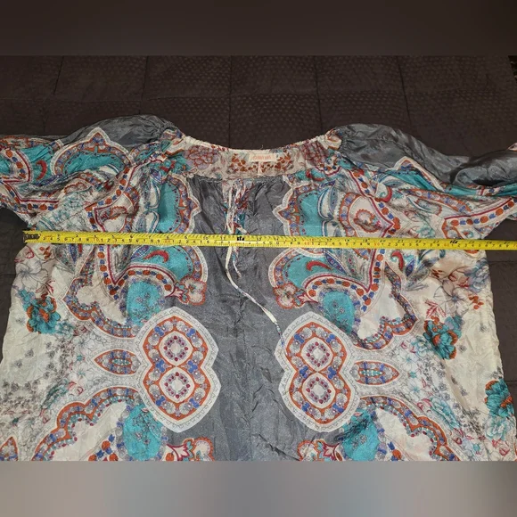 🤩Host Pick❤️Johnny Was 100% Silk Oversized Bohemian-Style Blouse Women's Sz XL - Picture 4 of 9
